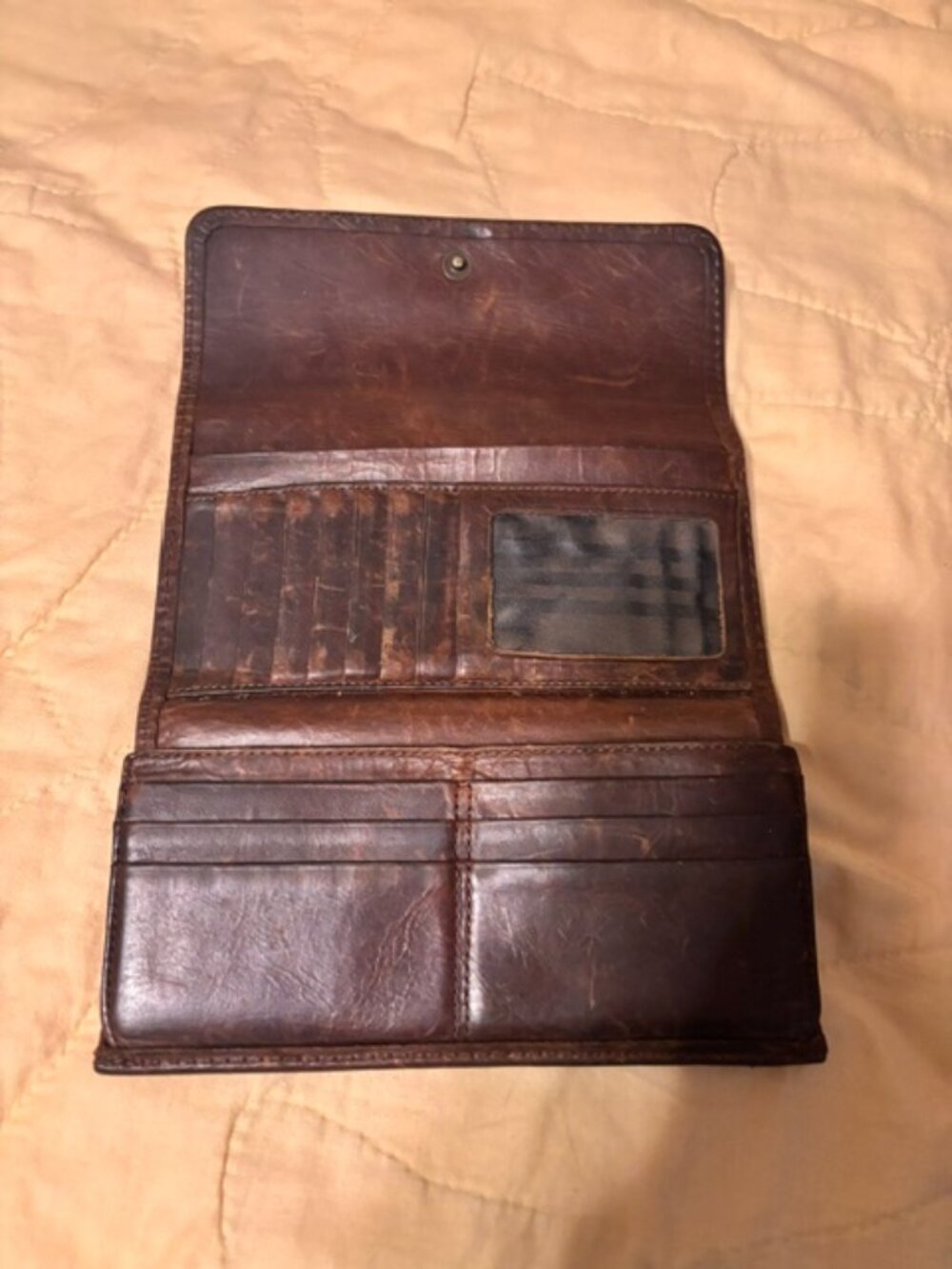 Authentic Frye Leather Handbag Purse & Matching Wallet Set - Good Condition